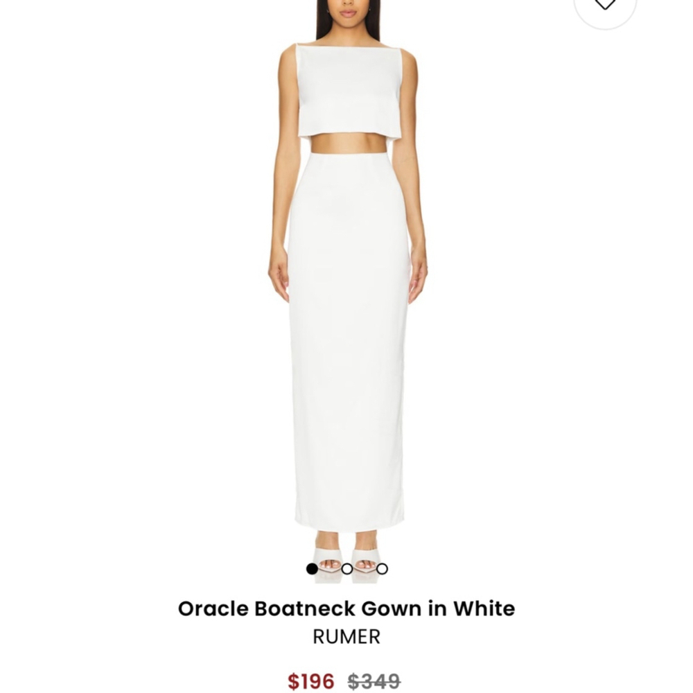 New RUMER Oracle Boatneck Gown, Size S $349 MSRP